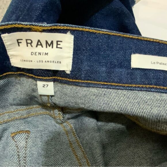 Frame Denim Womens  Le Palazzo Mermaid Crop Jean, Blue size 27 - Picture 9 of 9
